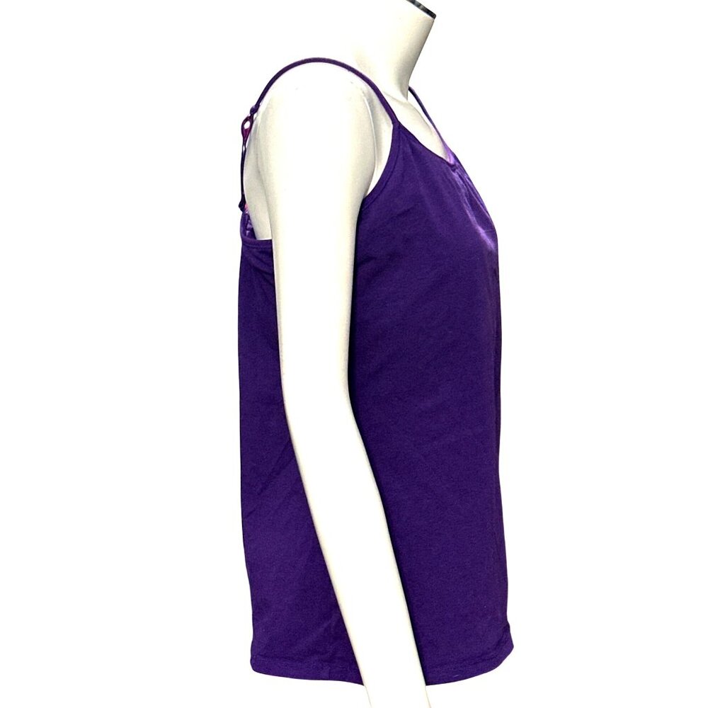 CCC Purple Adjustable Strap Camisole Built in Bra Size Medium - Picture 4 of 6